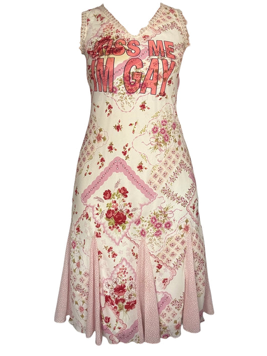 Kiss Me I'm Gay Floral 90's Dress - M/L