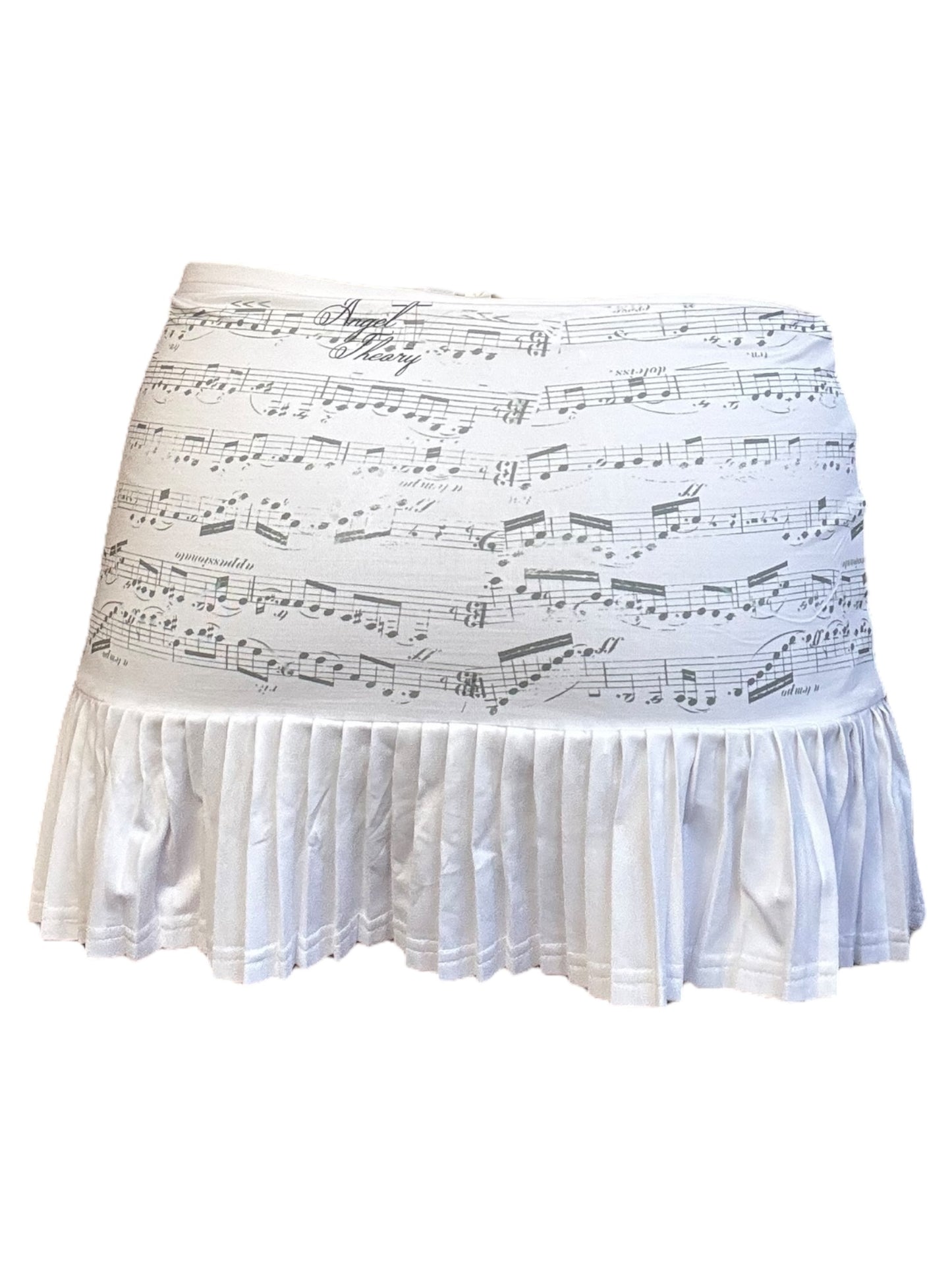 Music Note Pleated Tennis Skirt - M