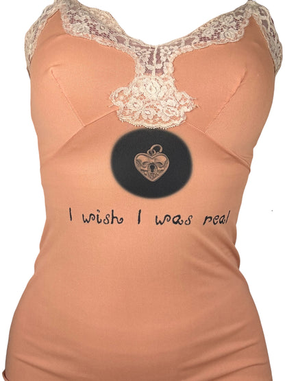 I Wish I Was Real Peach Slip Dress - S/M