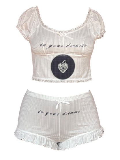 In Your Dreams White Ruffle Set - M/L