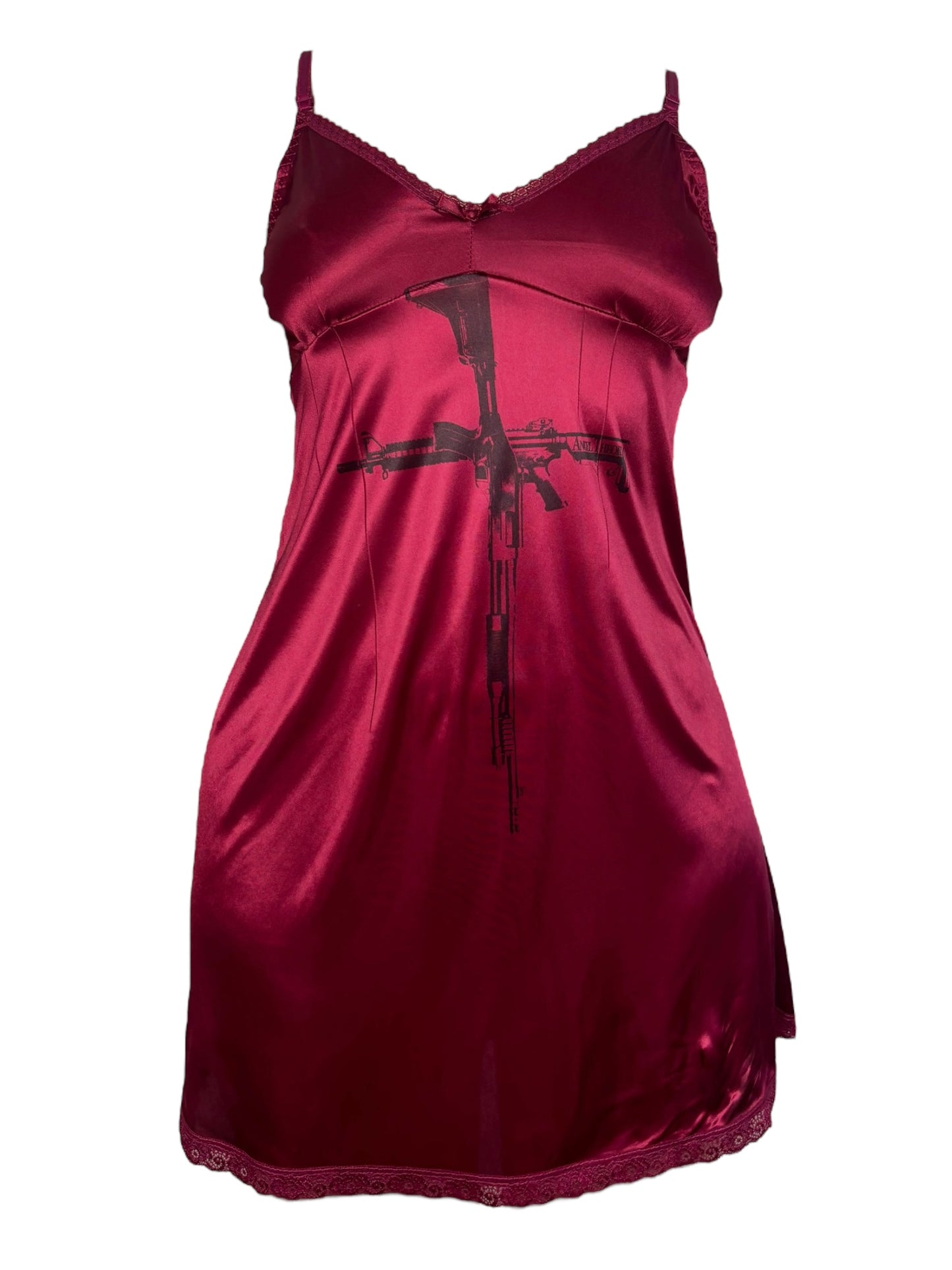 Crucifixion Maroon Slip Dress (Sample) - M/L