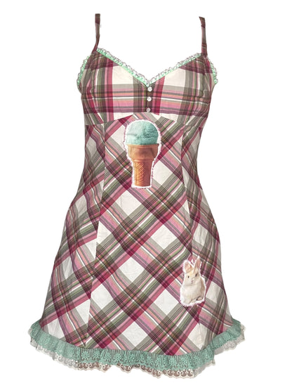 Sweet Divine Pink Plaid Dress - XL