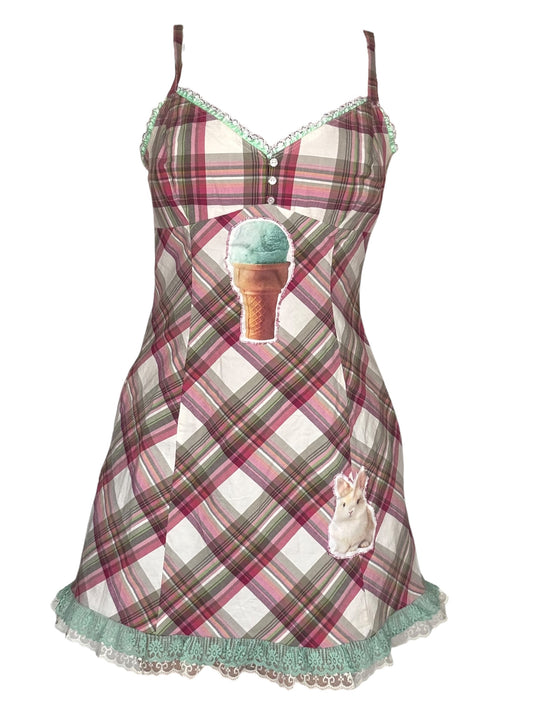 Sweet Divine Pink Plaid Dress - XL
