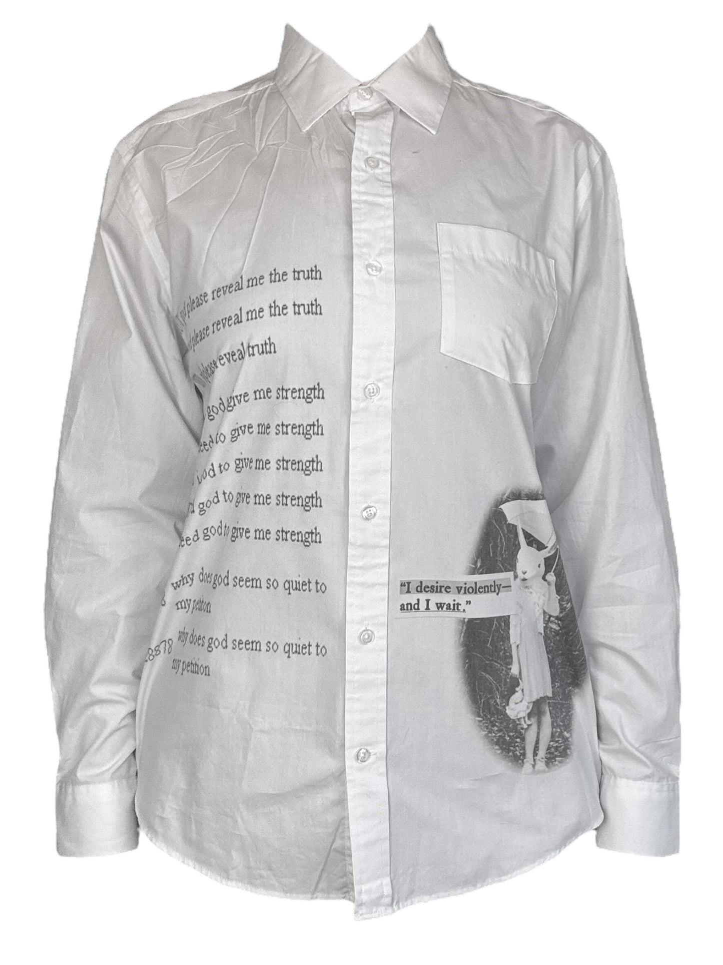 Violent Desires White Button Up - 1X/2X
