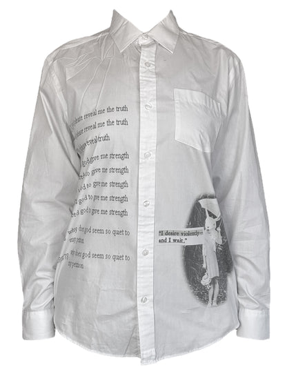 Violent Desires White Button Up - 1X/2X