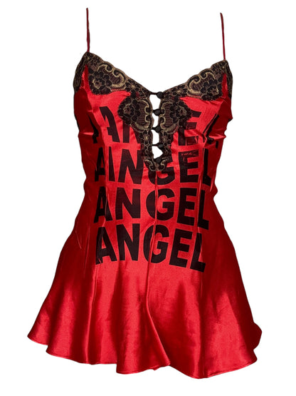 Angel's Wrath Red Lace Mini Dress/Bodysuit - S