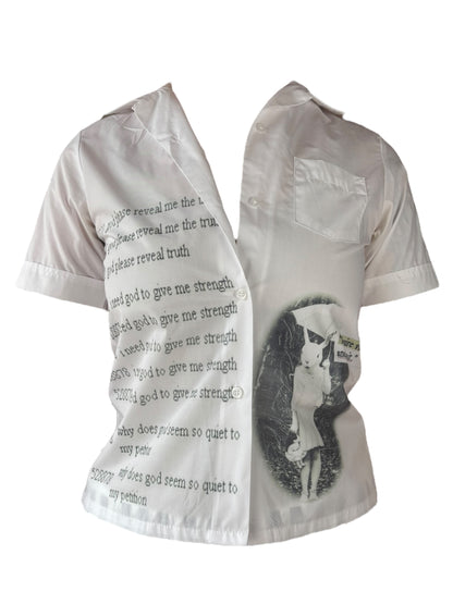 Violent Desire White Shortsleeve Button Up - S/M