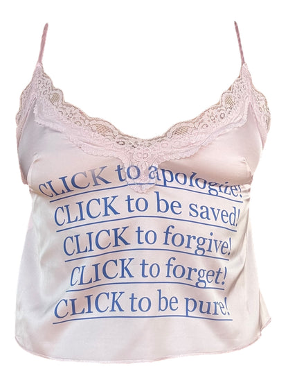 Click to Forgive Pink Slip Tank - S