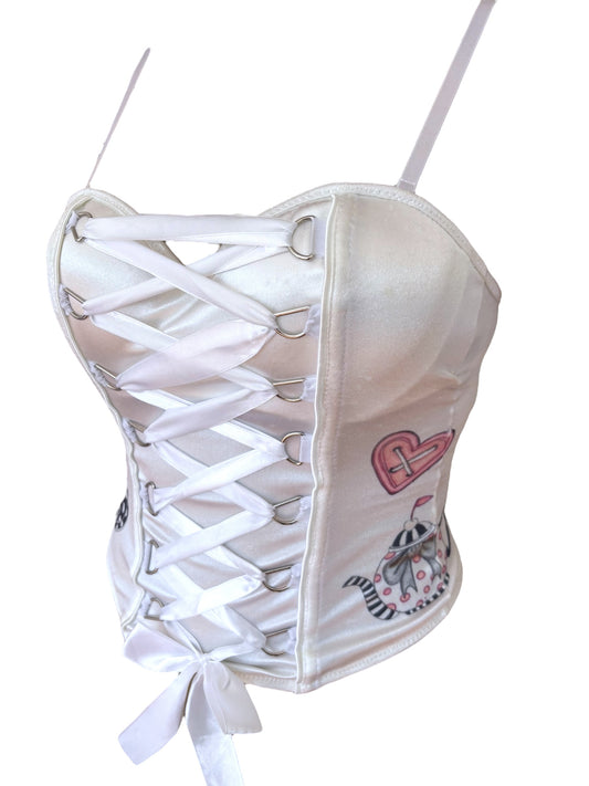Tea Party White Bustier - S/M