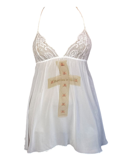Baptized in Christ Lingerie White Dress - S