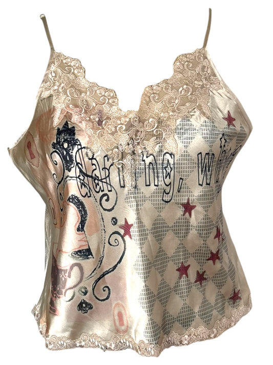 Darling Satin Ivory Slip Tank - XL