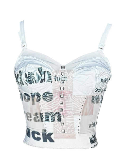 White, Hope, Dream, Fuck Corset - S