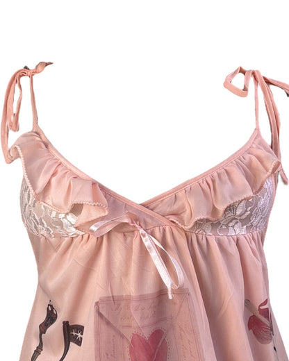 Forget Me Not Peach Nightie - XL