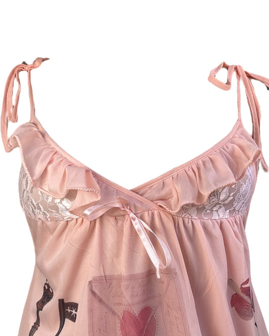 Forget Me Not Peach Nightie - XL