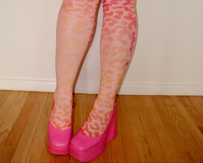 Sunset Sorbet Leopard Tights