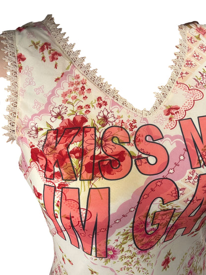 Kiss Me I'm Gay Floral 90's Dress - M/L