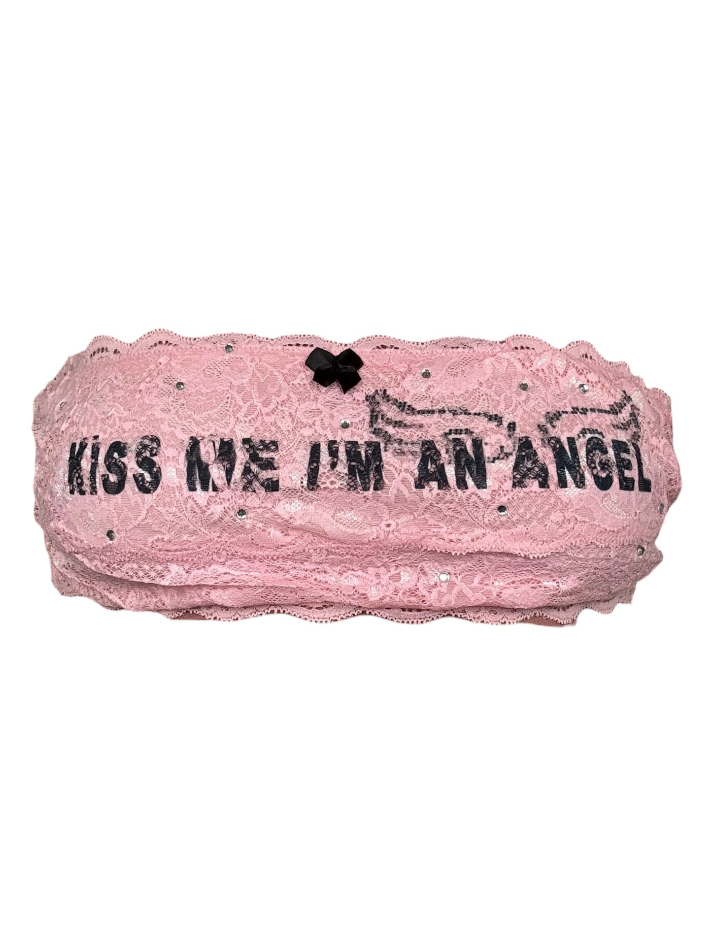 Kiss Me I'm An Angel Pink Bandeau Top - M