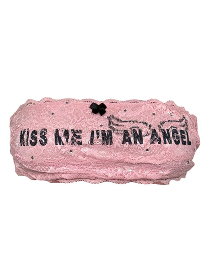 Kiss Me I'm An Angel Pink Bandeau Top - M