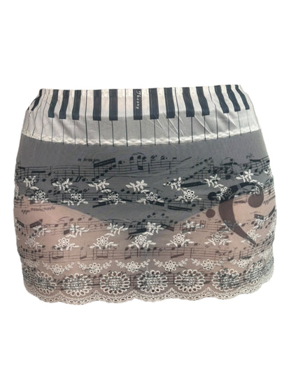 No Music, No Life White Lace Mini Skirt - S/M