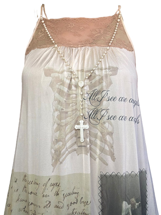 Alice’s Fall Cream Rosary Dress - L