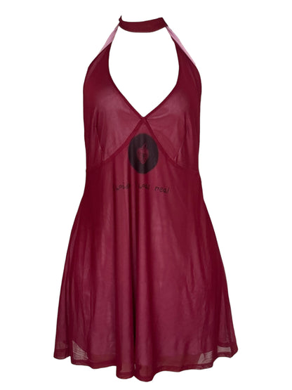 I Wish I Was Real Wine Halter Dress - 2X