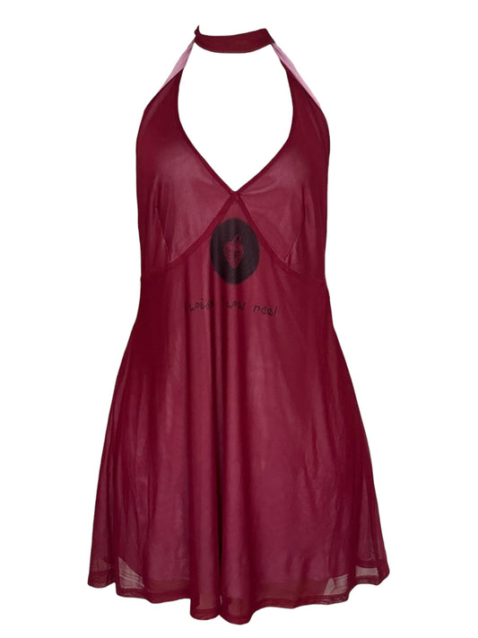 I Wish I Was Real Wine Halter Dress - 2X