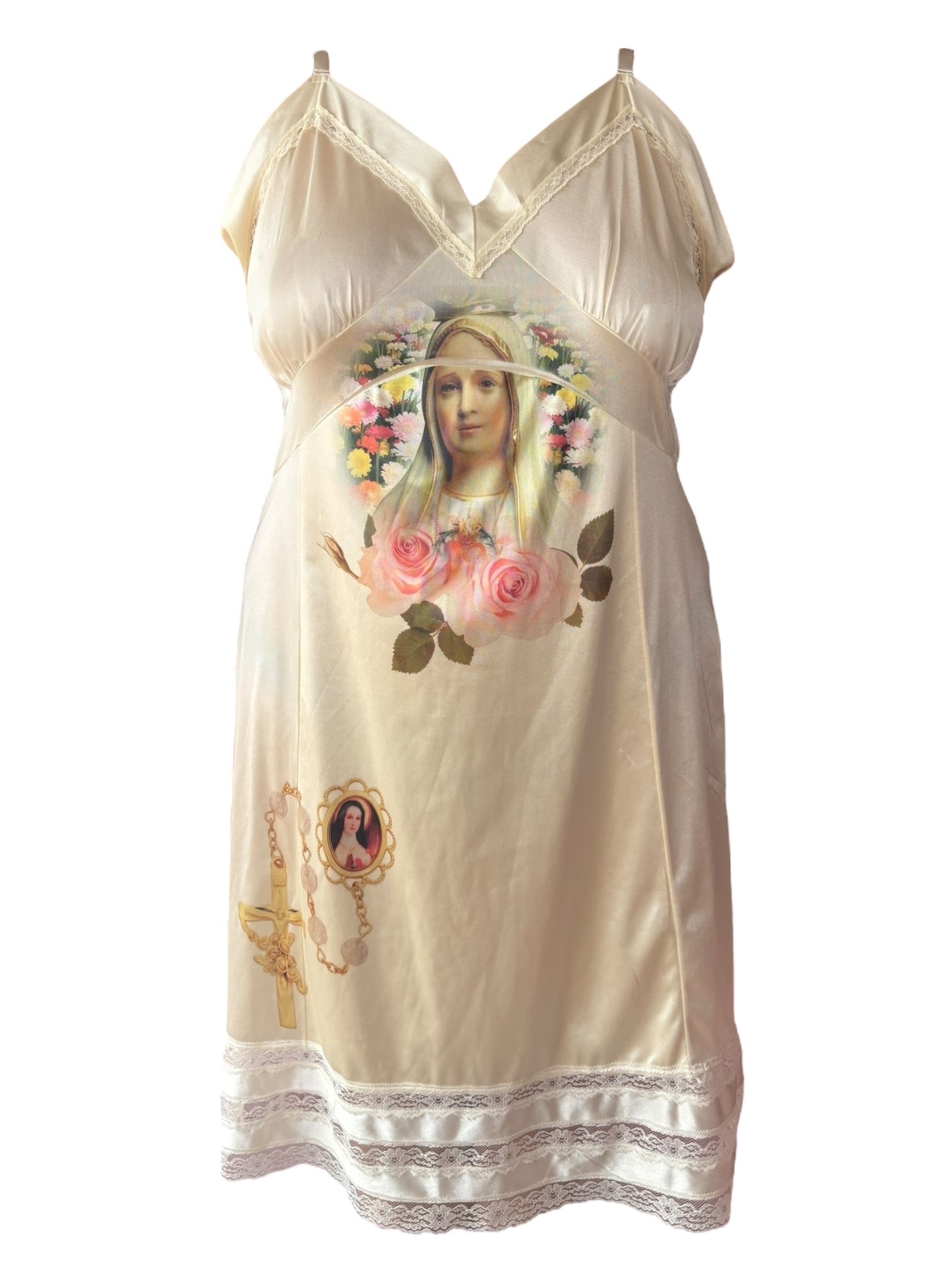 Mary and Roses Cream Slip Dress - 3X