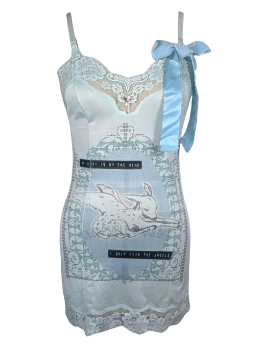 Graveyard Throne Blue Vintage Slip Dress - S