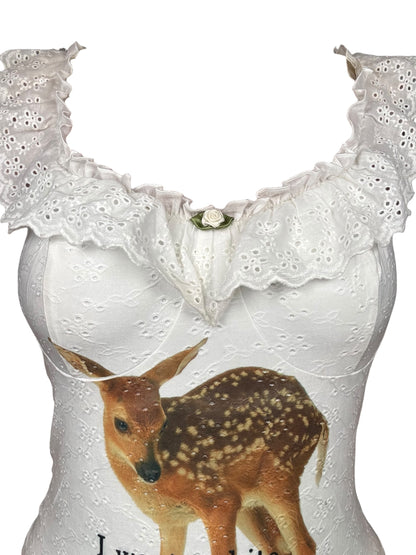 Eat You Up, Deer Eyelet Lace Bodysuit - 1X/2X