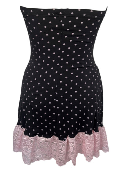 Lily Polka Dot Strapless Dress - L