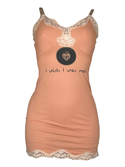 I Wish I Was Real Peach Slip Dress - S/M