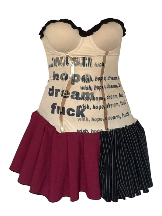 Wish, Hope, Dream, Fuck Drop Waist Mini Dress - M/L