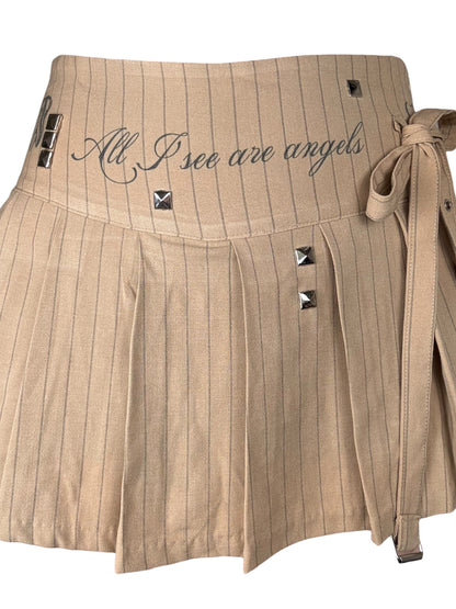 Angel Teeth Pinstripe Mini Skirt - M