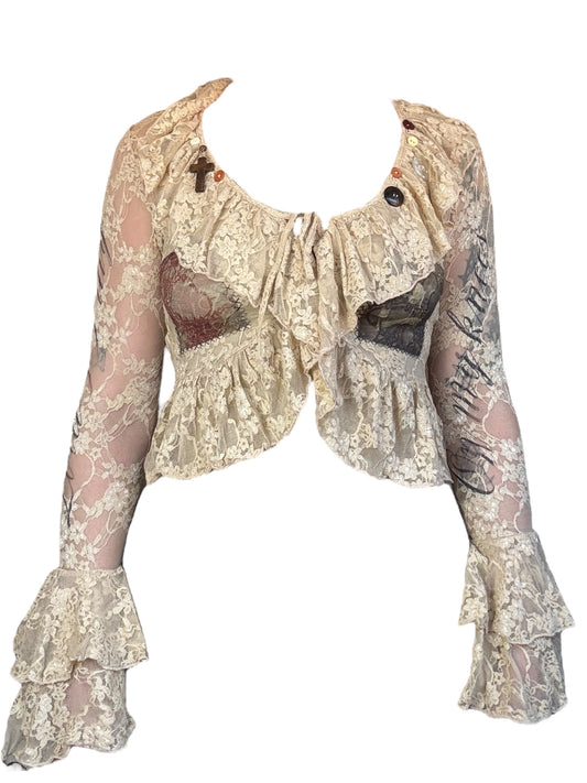 Fall From Grace Fawn Ruffle Blouse - M