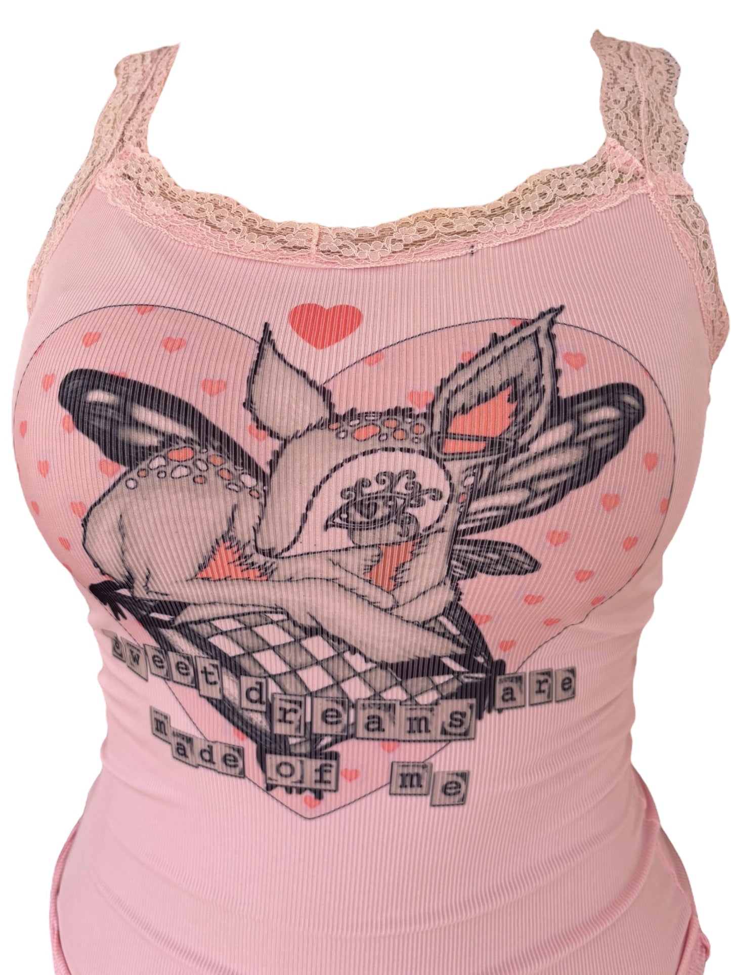 Sweet Dreams Pink Lace Tank - S