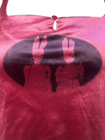 I Love You, Bunny Maroon Velvet Top - XL