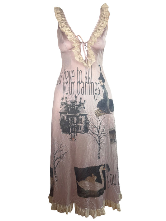 You Have to Kill Your Darlings Purple Flutter Slip Dress - L