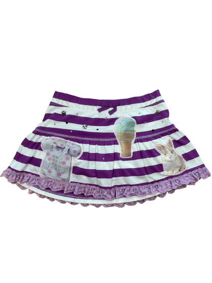 Hare's Delight Purple Striped Mini Skirt - XS