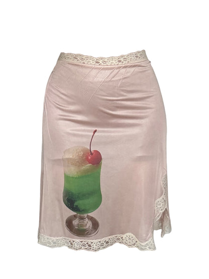 Melon Soda Pink Slip Skirt - XL