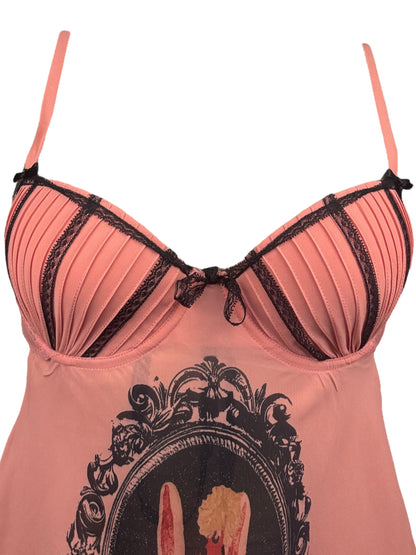 Orlando's Sullen Portrait Salmon Babydoll Mini Dress - M/L