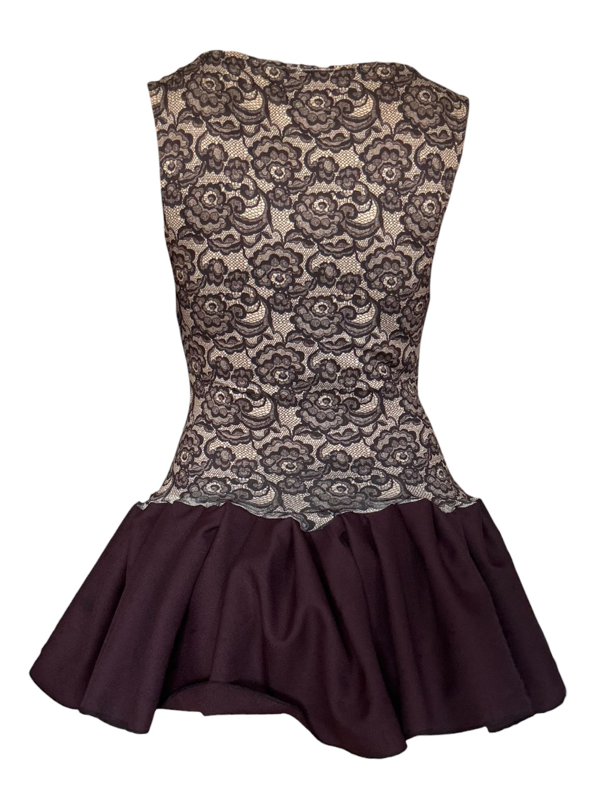 Aubergine Lace Drop Waist Dress - M/L