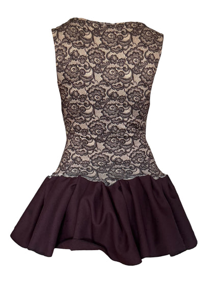 Aubergine Lace Drop Waist Dress - M/L