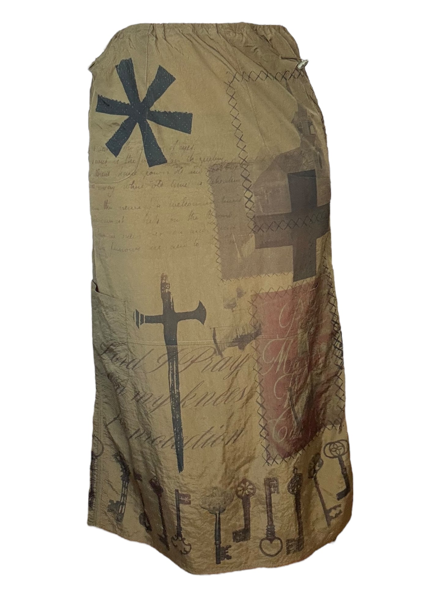 Alice's Fall Green Parachute Skirt - S/M
