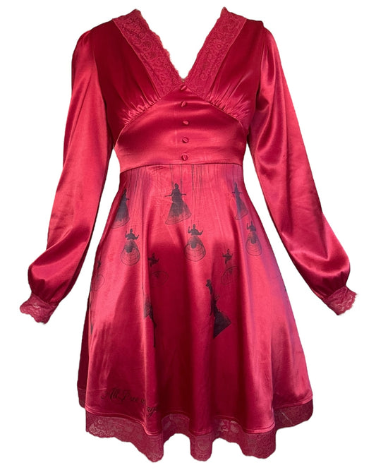 All I See Are Angels Red Longsleeve Dress - M/L