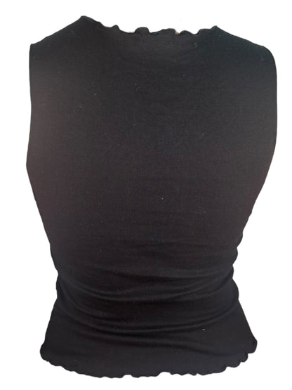 I Loved You First Upcycled Black Tank - S