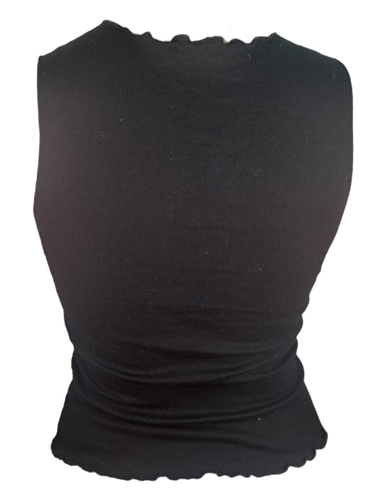 I Loved You First Upcycled Black Tank - S