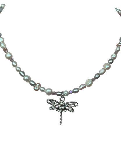 Dragonfly Freshwater Pearl Necklace