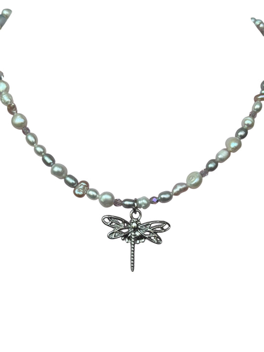 Dragonfly Freshwater Pearl Necklace
