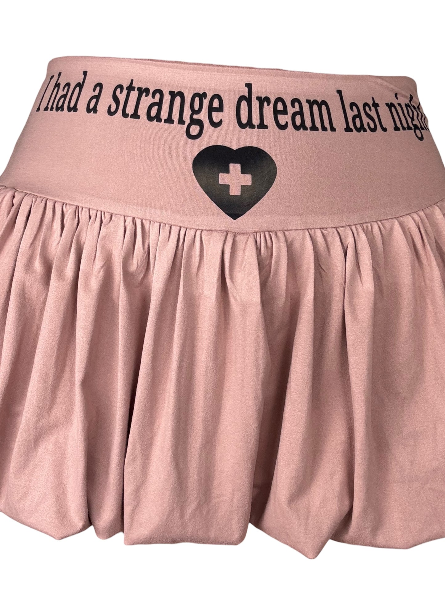 I Had A Strange Dream Last Night Mauve Bubble Mini Skirt - S/M