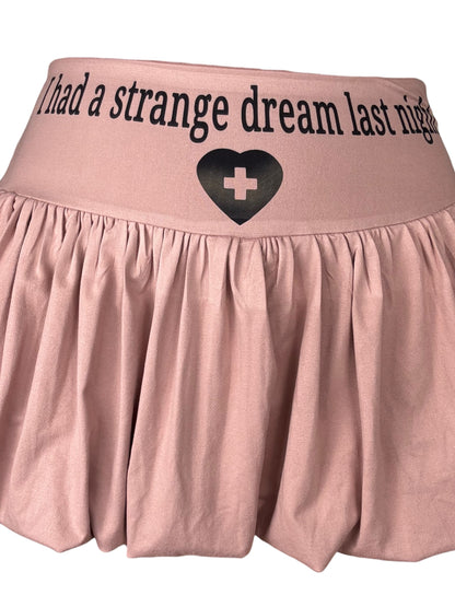 I Had A Strange Dream Last Night Mauve Bubble Mini Skirt - S/M